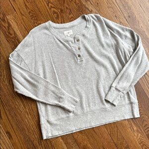 Gray Long Sleeve Henley Top